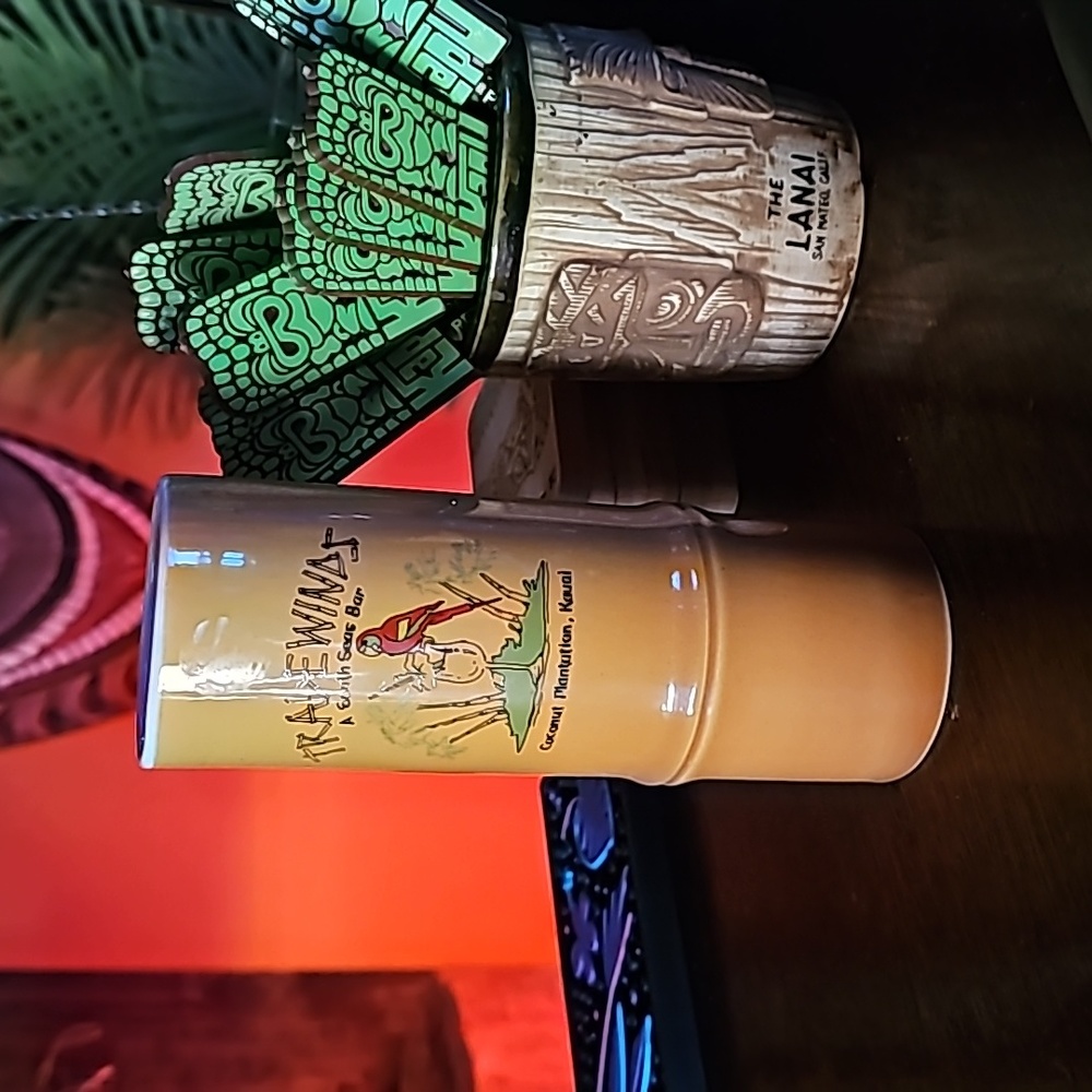 Vintage Tradewinds Coconut Plantation, Kauai Bamboo Tiki Mug Hawaii